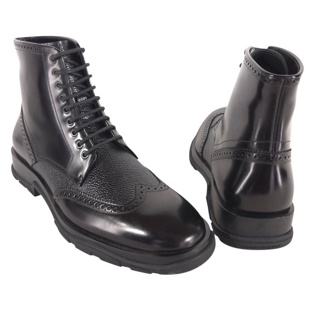 Alexander McQueen Hybrid Brogue Lace Up Boots US 8 EU 41 Mens Black $990